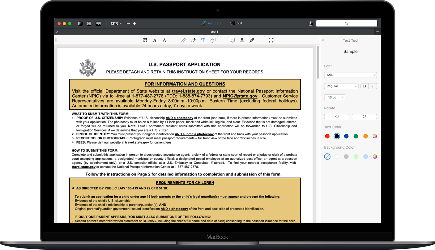 フォーム Ds 11 新しいパスポートの申請 を記入する方法 Pdf Expert