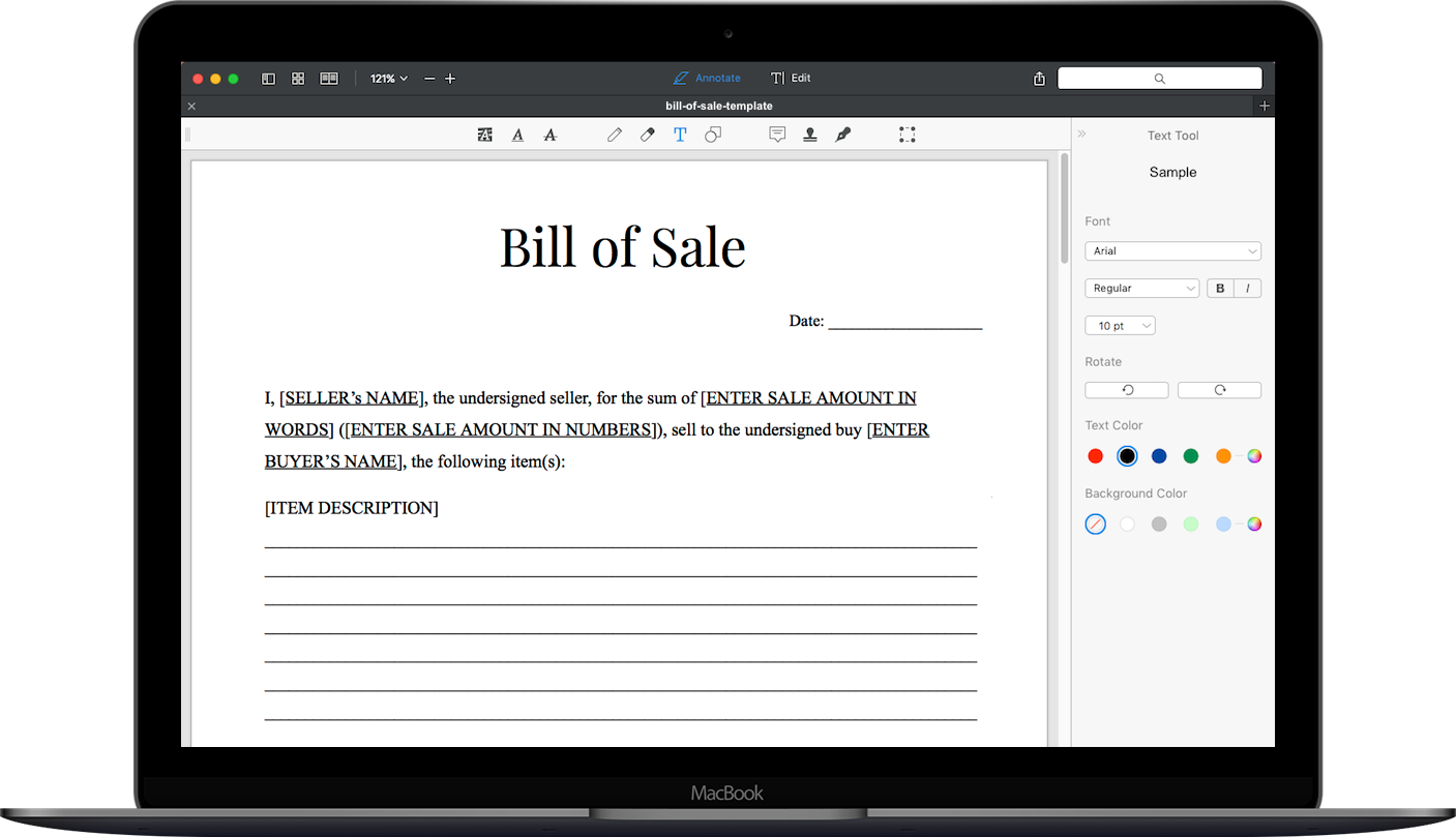 Used Vehicle Bill Of Sale Template from pdfexpert.com