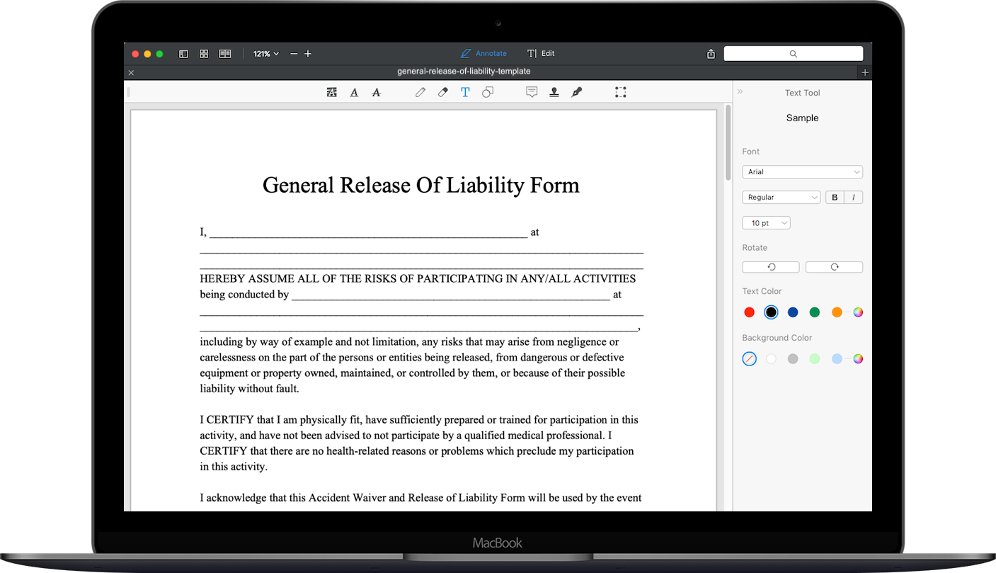 Free Release of Liability Form Template | Download ...