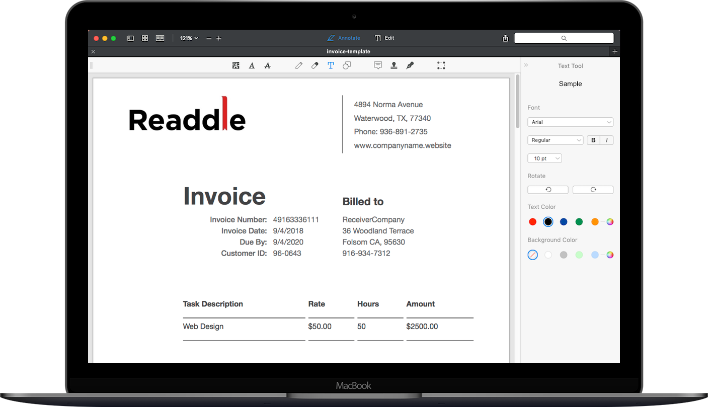 business template for mac numbers