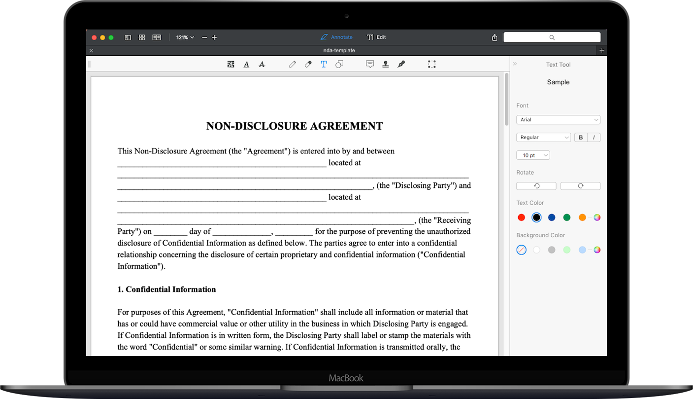 Free Non Disclosure Agreement  Download NDA Template PDF Within film non disclosure agreement template