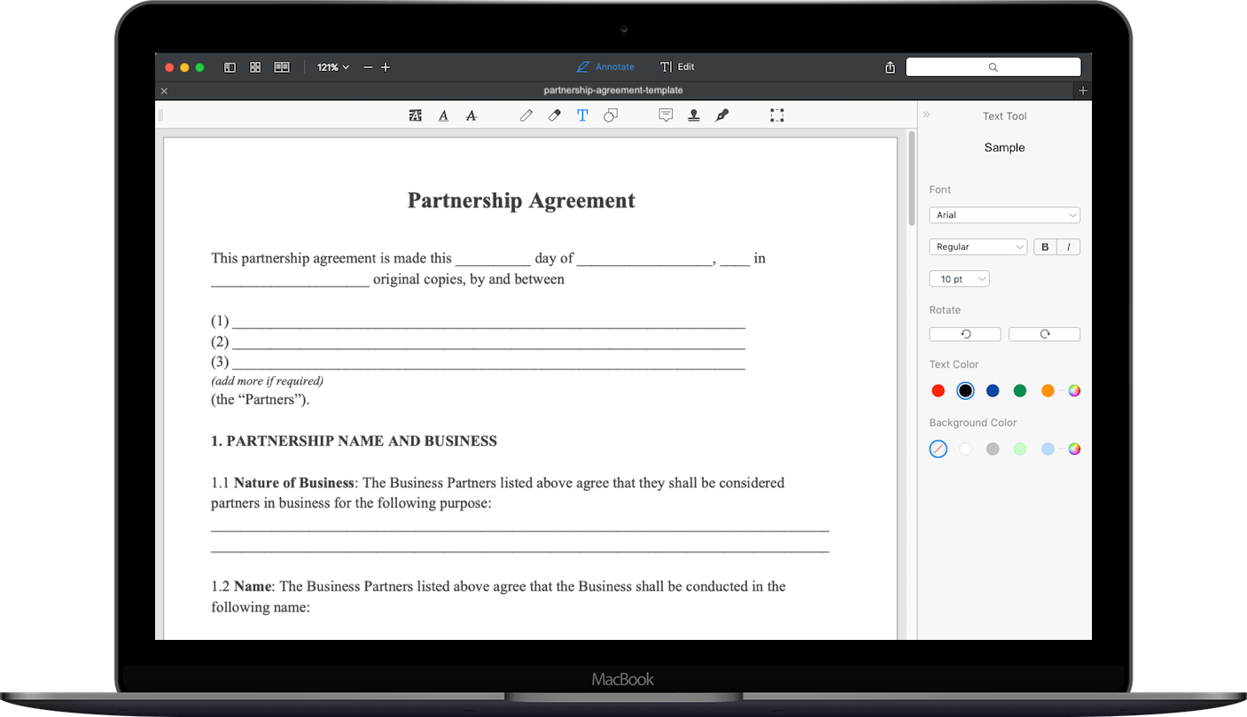 Partnership Agreement Sample Free Business Partnership Agreement